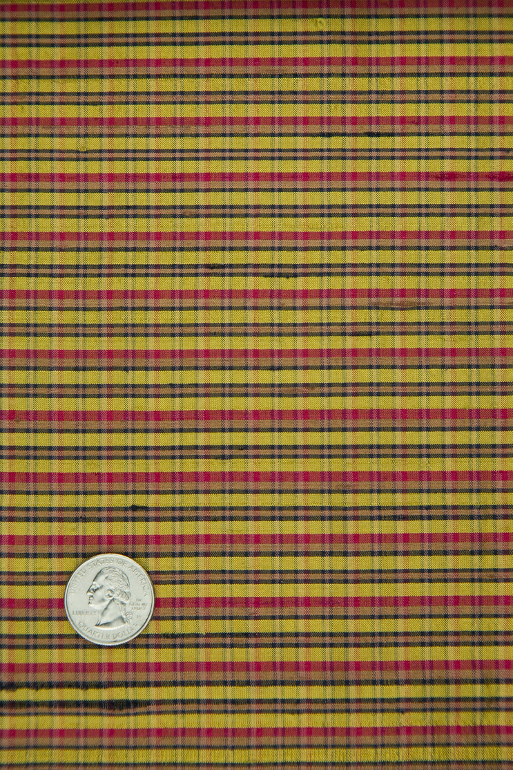 Multicolor Plaid Silk Shantung 414 Fabric