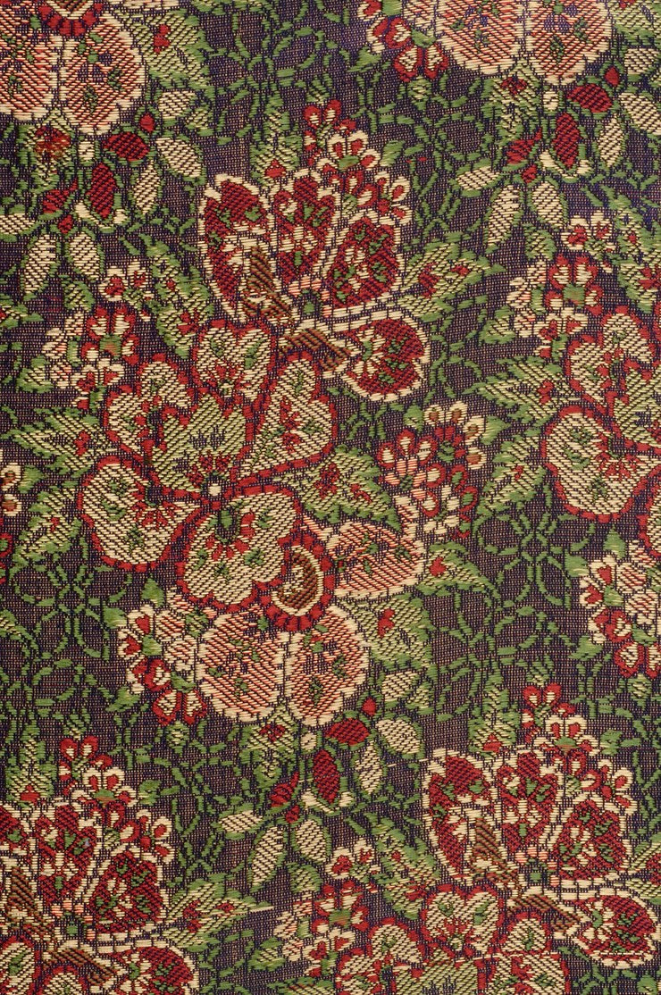 Eggplant Silk Brocade Fabric