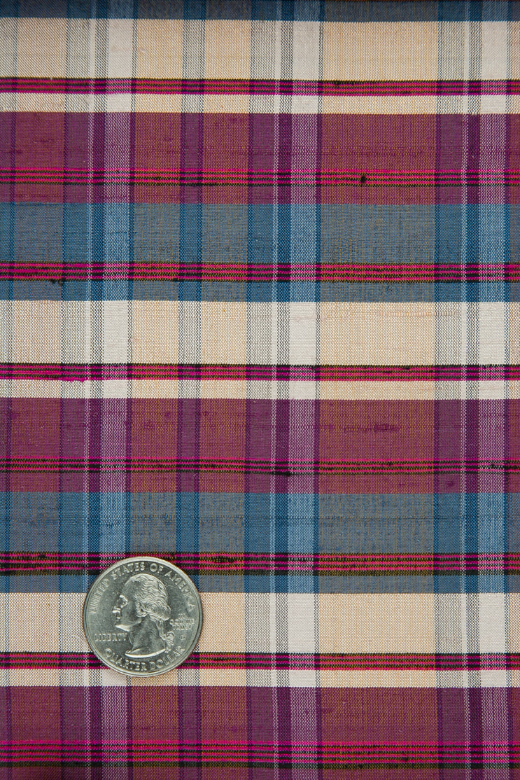 Multicolor Tartan Silk Shantung 416 Fabric