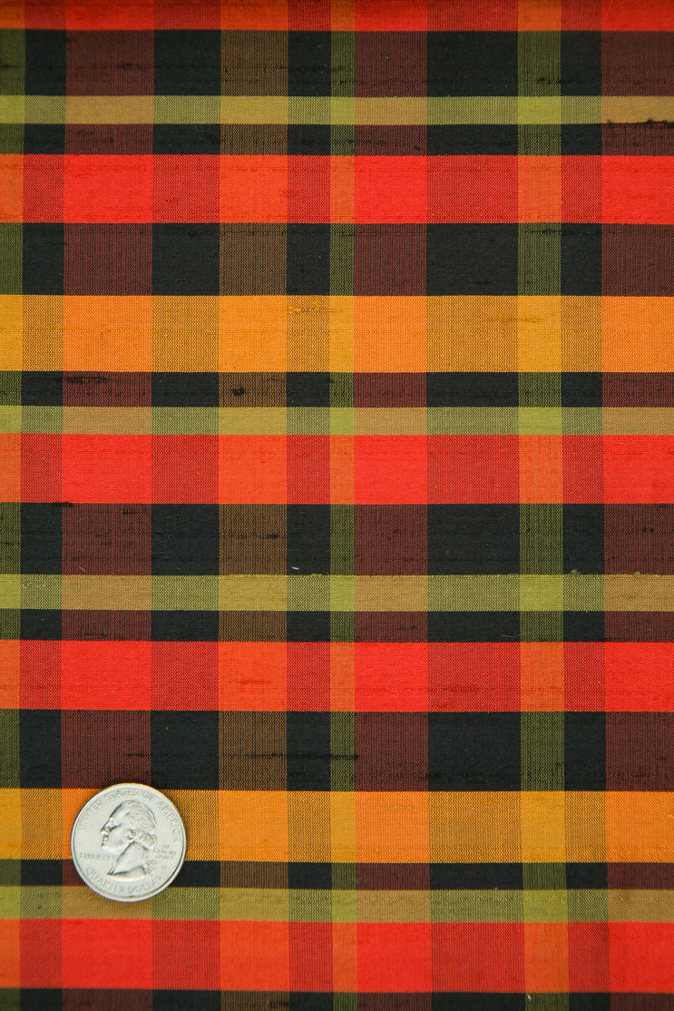 Multicolor Plaid Silk Shantung 417 Fabric