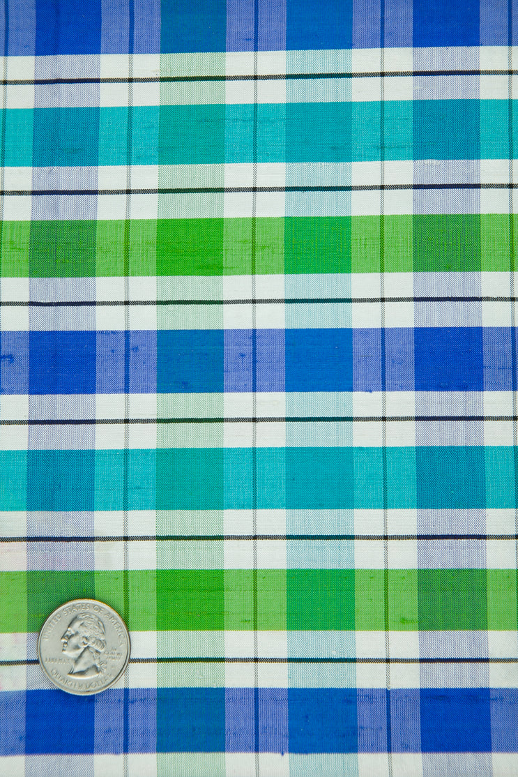 Multicolor Tartan Silk Shantung 423 Fabric