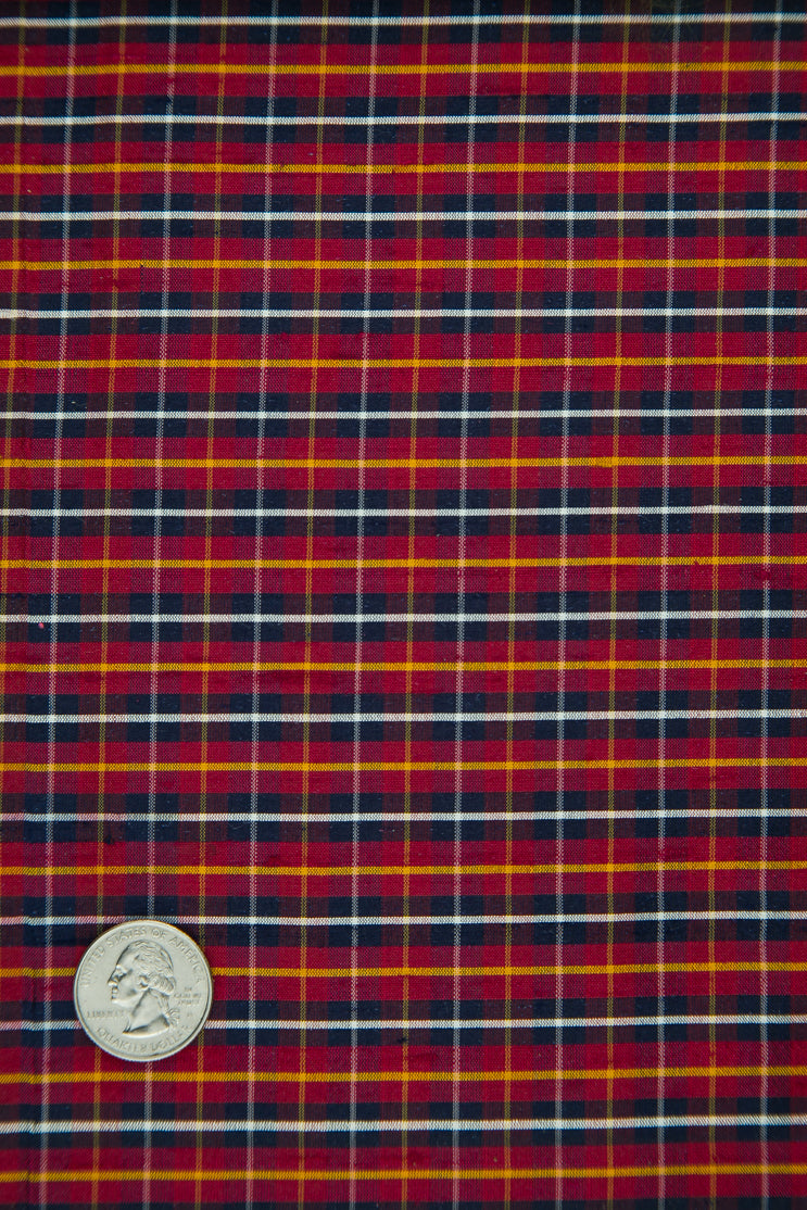 Multicolor Plaid Silk Shantung 424 Fabric