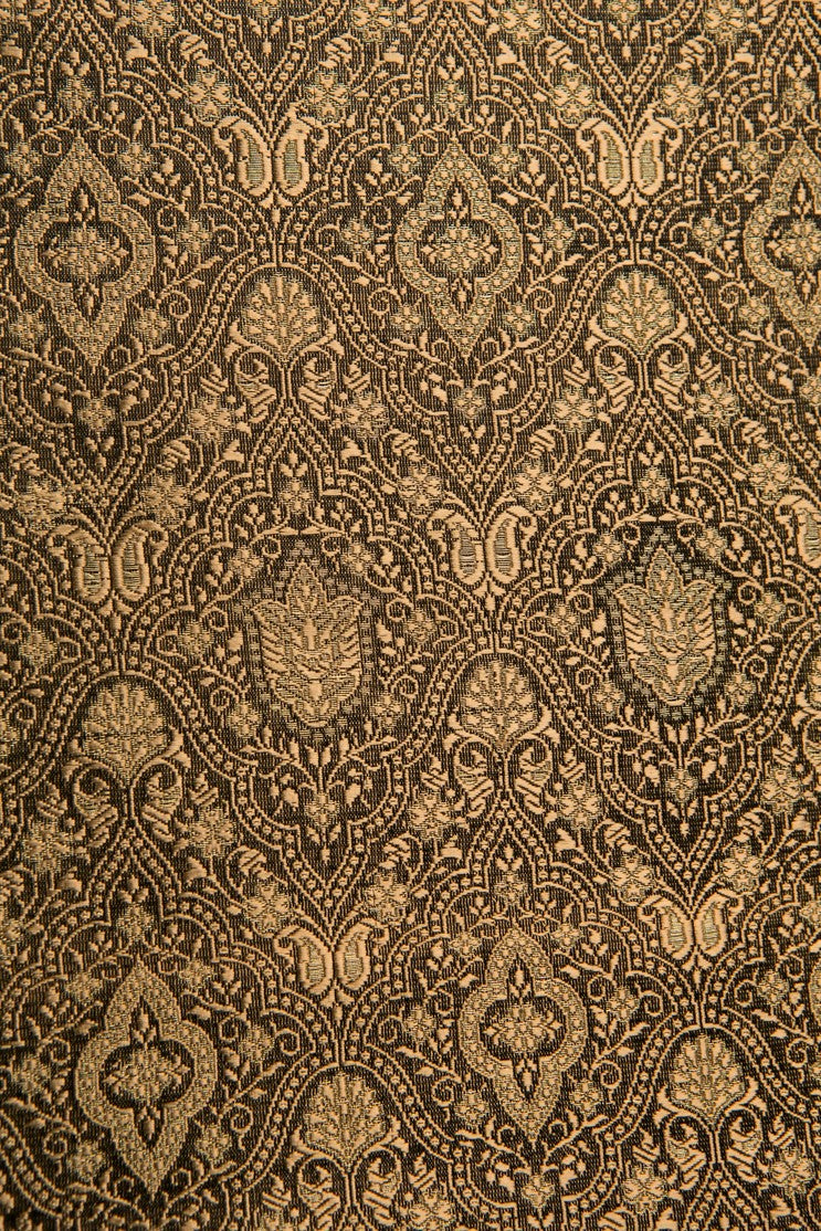 Black Gold Silk Brocade 433 Fabric