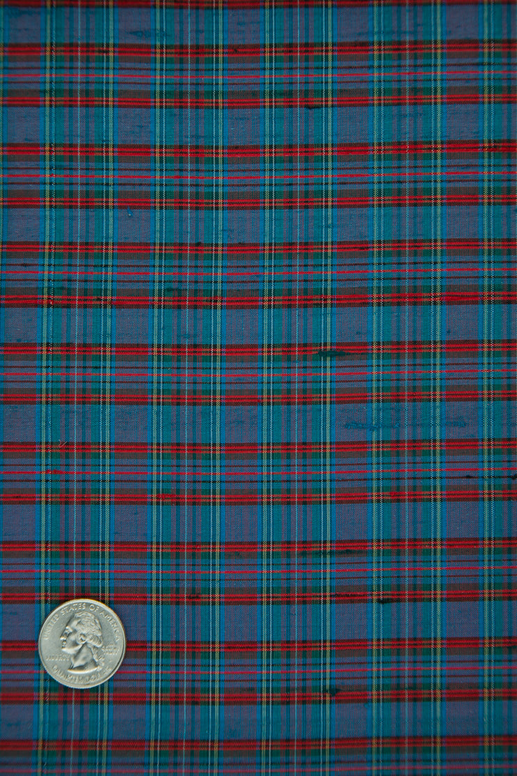 Multicolor Tartan Silk Shantung 446 Fabric