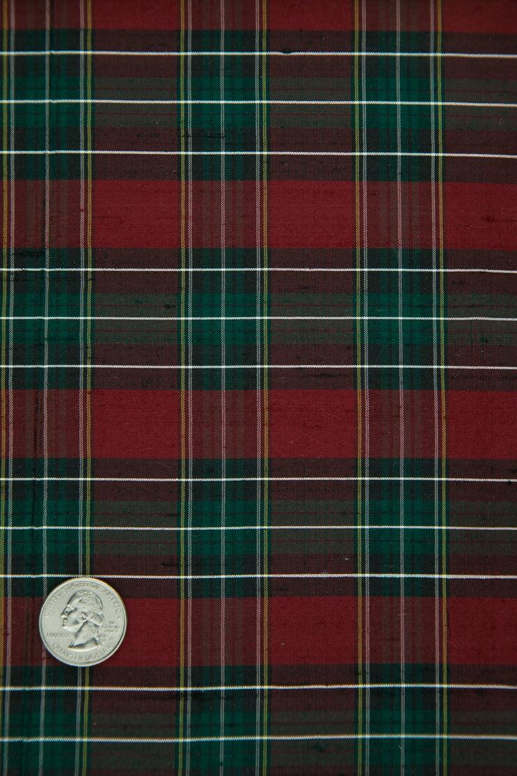 Multicolor Tartan Silk Shantung 449 Fabric