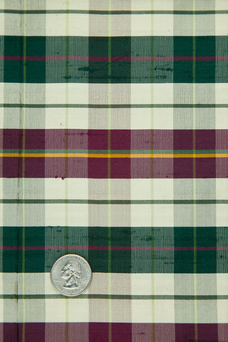 Multicolor Tartan Silk Shantung 452 Fabric