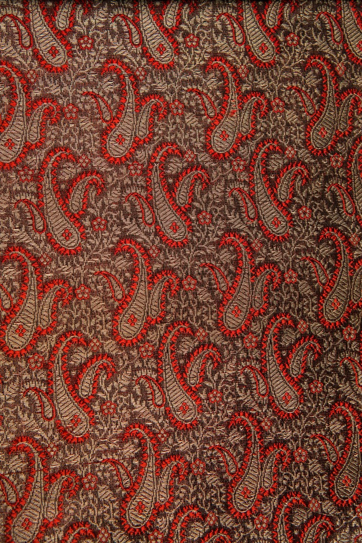 Red Silk brocade 456 Fabric