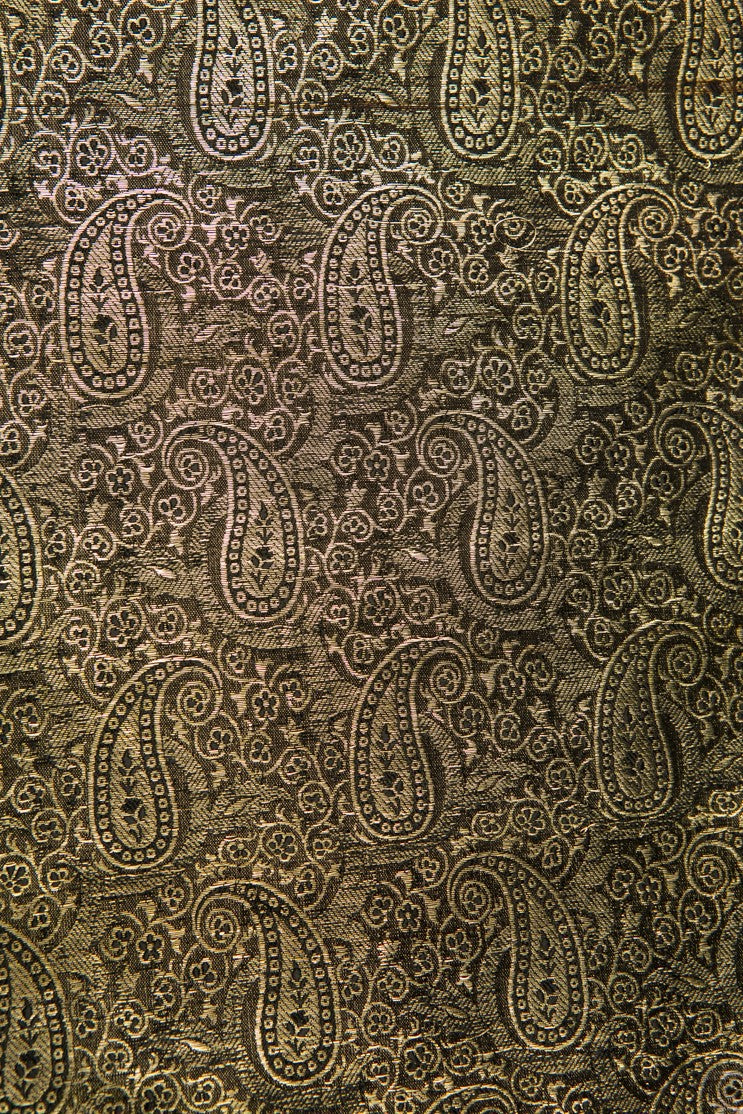 Black Gold Silk Brocade 458 Fabric