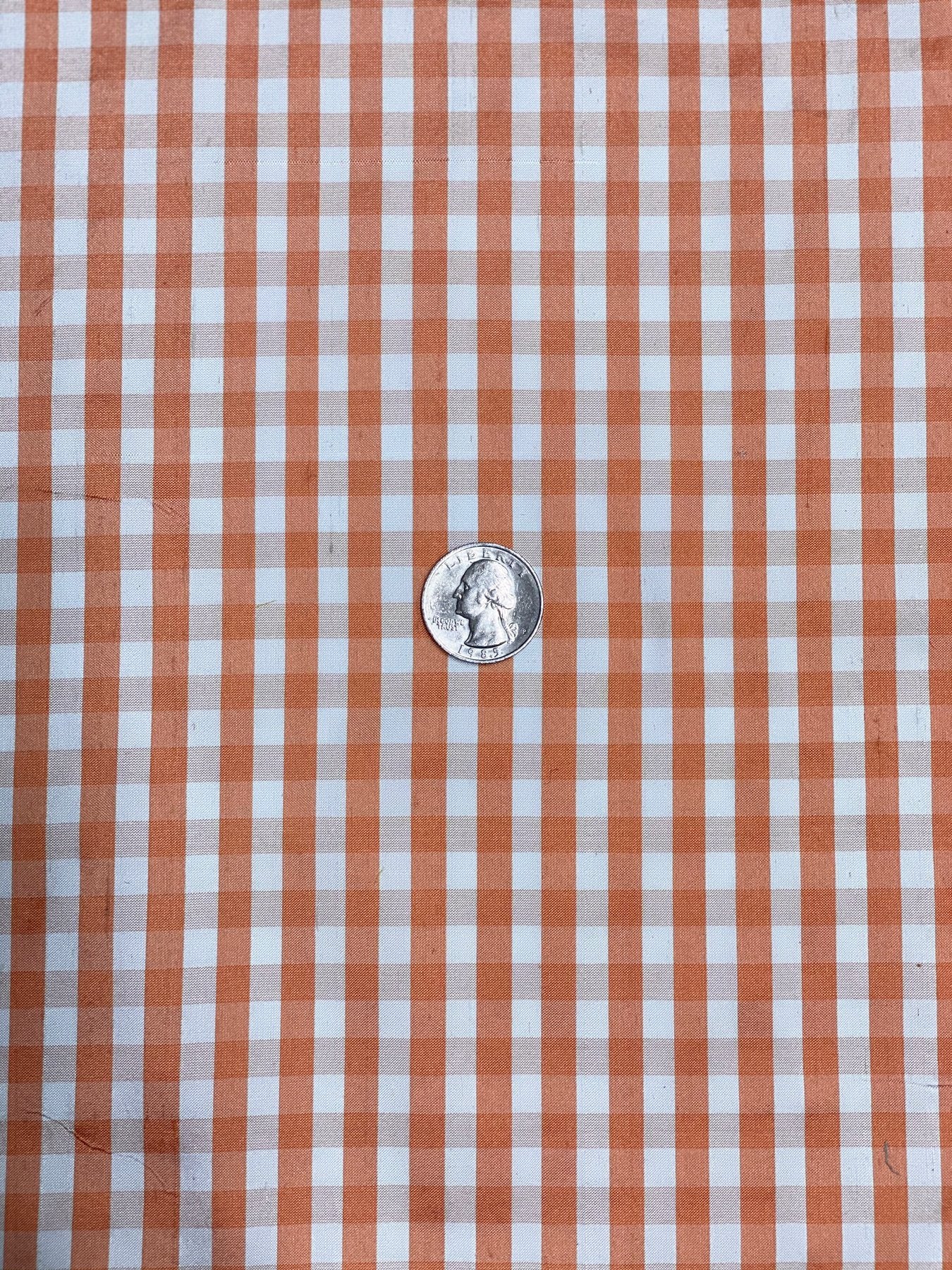 Peach Cobbler Gingham Shantung 461 Fabric