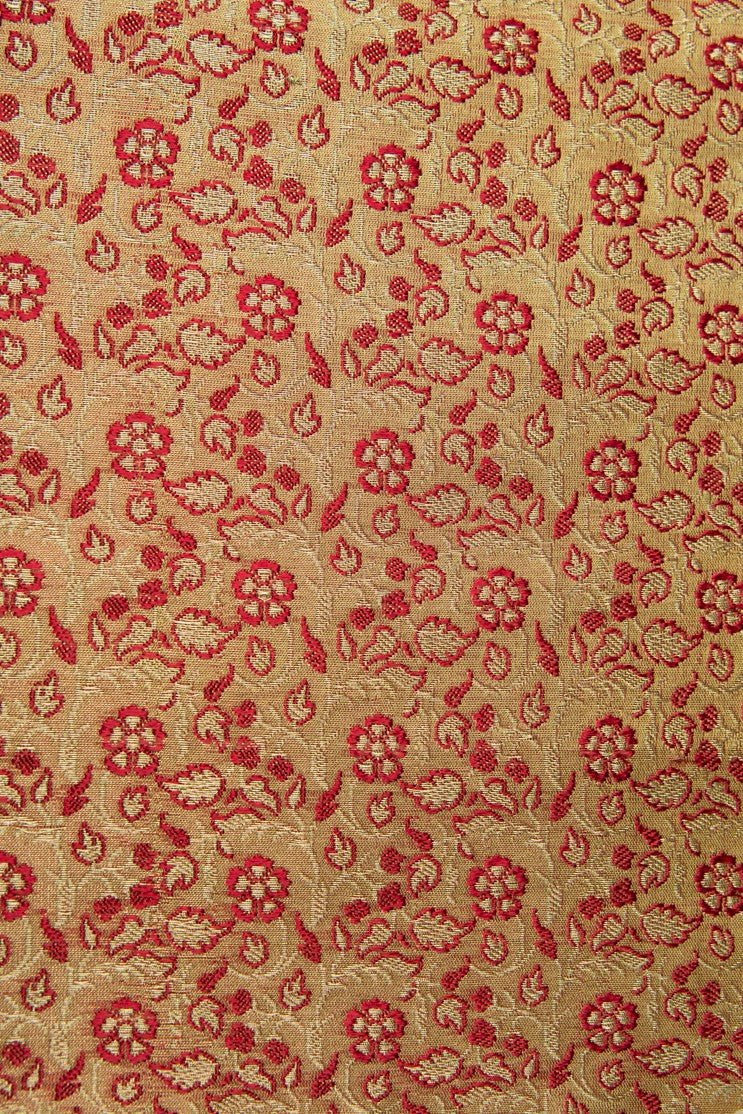 Golden Red Silk Brocade 466 Fabric