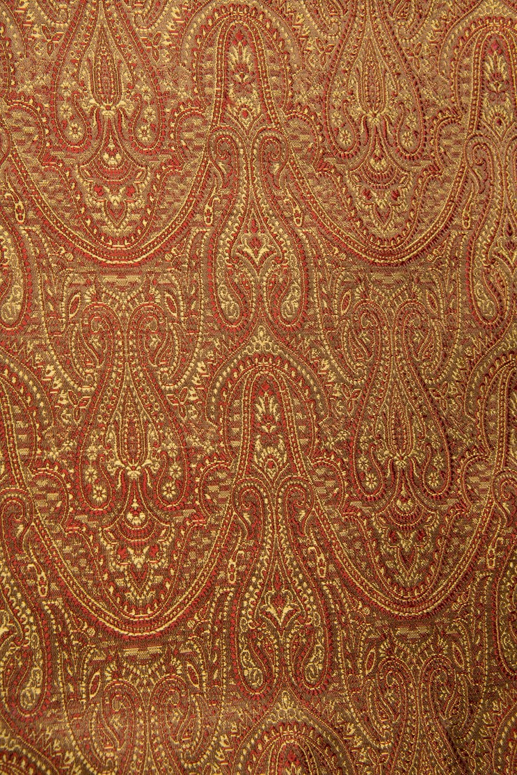 Golden Red Silk Brocade 467 Fabric