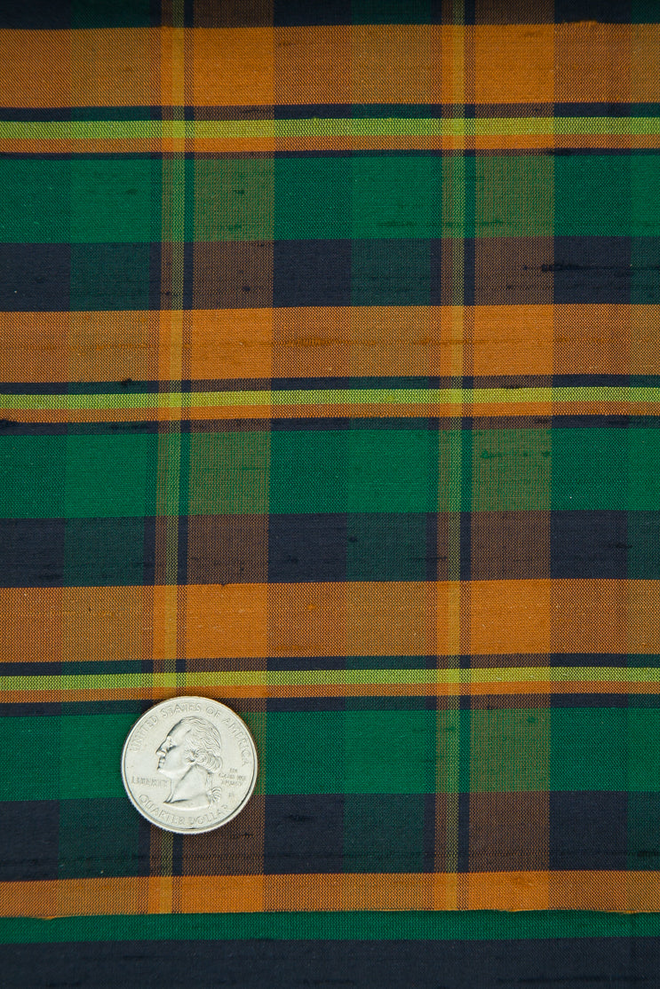 Multicolor Tartan Silk Shantung 539 Fabric