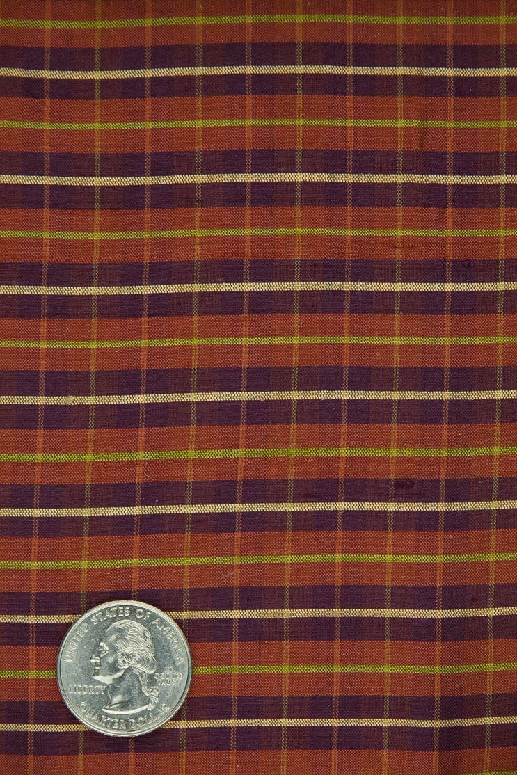 Multicolor Tartan Silk Shantung 541 Fabric