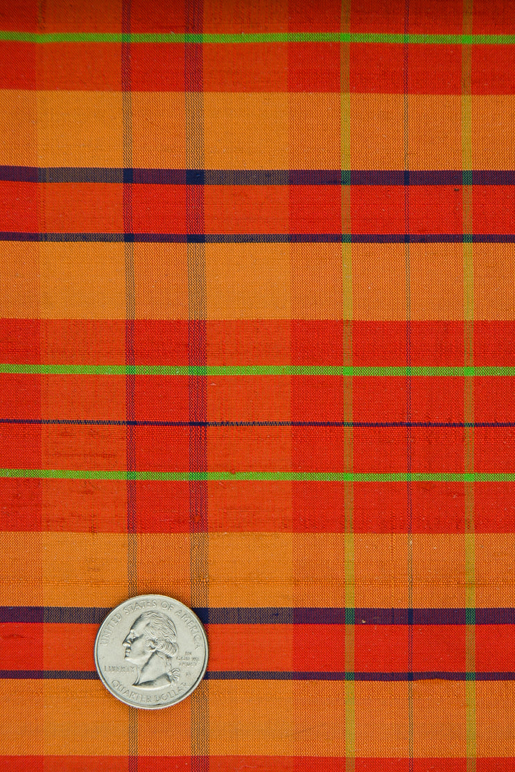 Multicolor Tartan Silk Shantung 545 Fabric