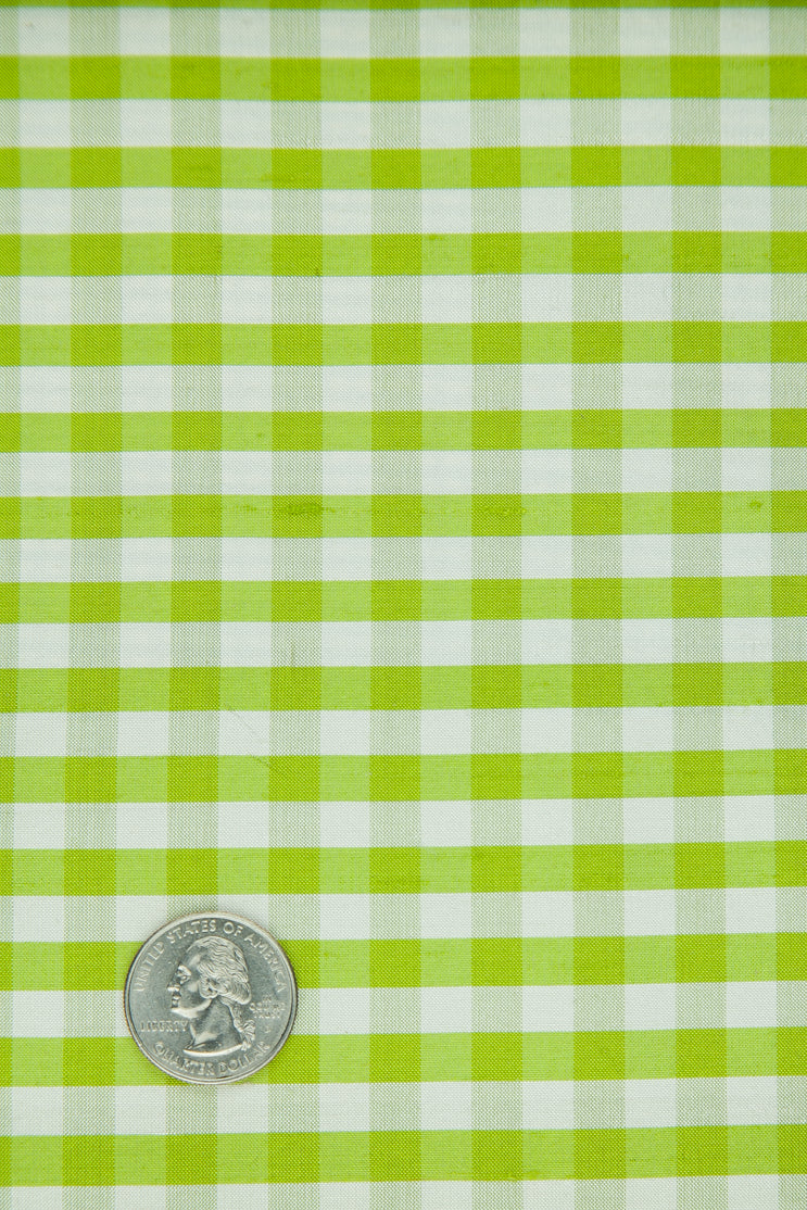 Lime Punch Gingham Shantung 606 Fabric
