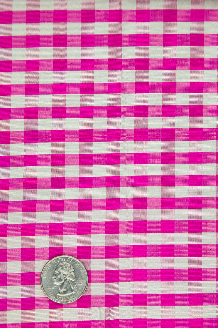 Fuchsia Gingham Shantung 607 Fabric