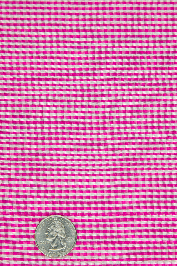 Fuchsia Gingham Shantung 608 Fabric
