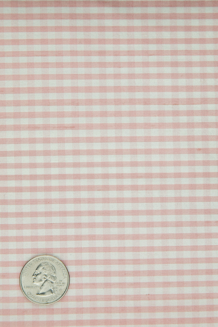 Baby Pink Gingham Shantung 615 Fabric