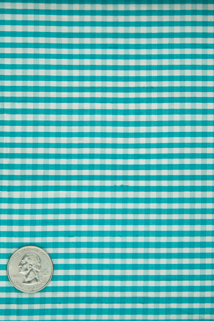 Blue Bird Gingham Shantung 634 Fabric