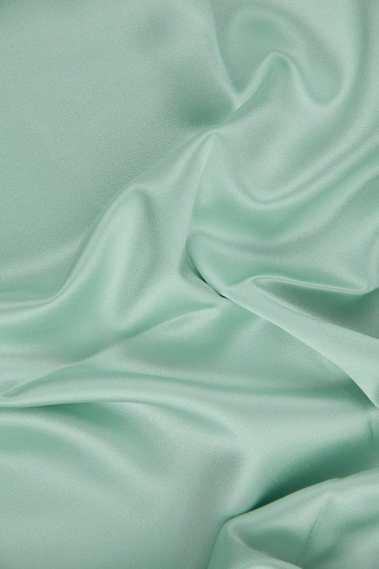 Whispering Blue Silk Crepe Back Satin Fabric