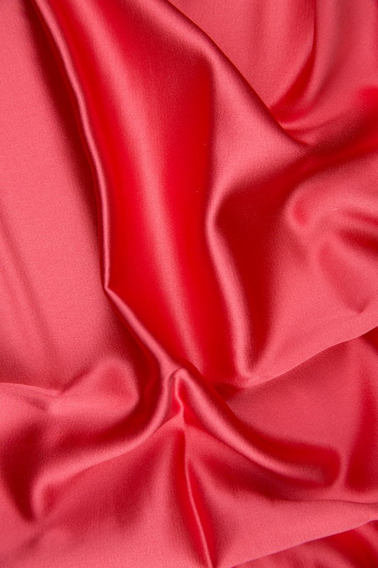 Sugar Coral Silk Crepe Back Satin Fabric