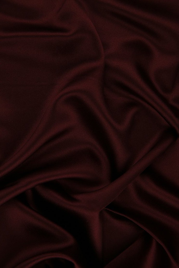 Ruby Wine Silk Crepe Back Satin Fabric