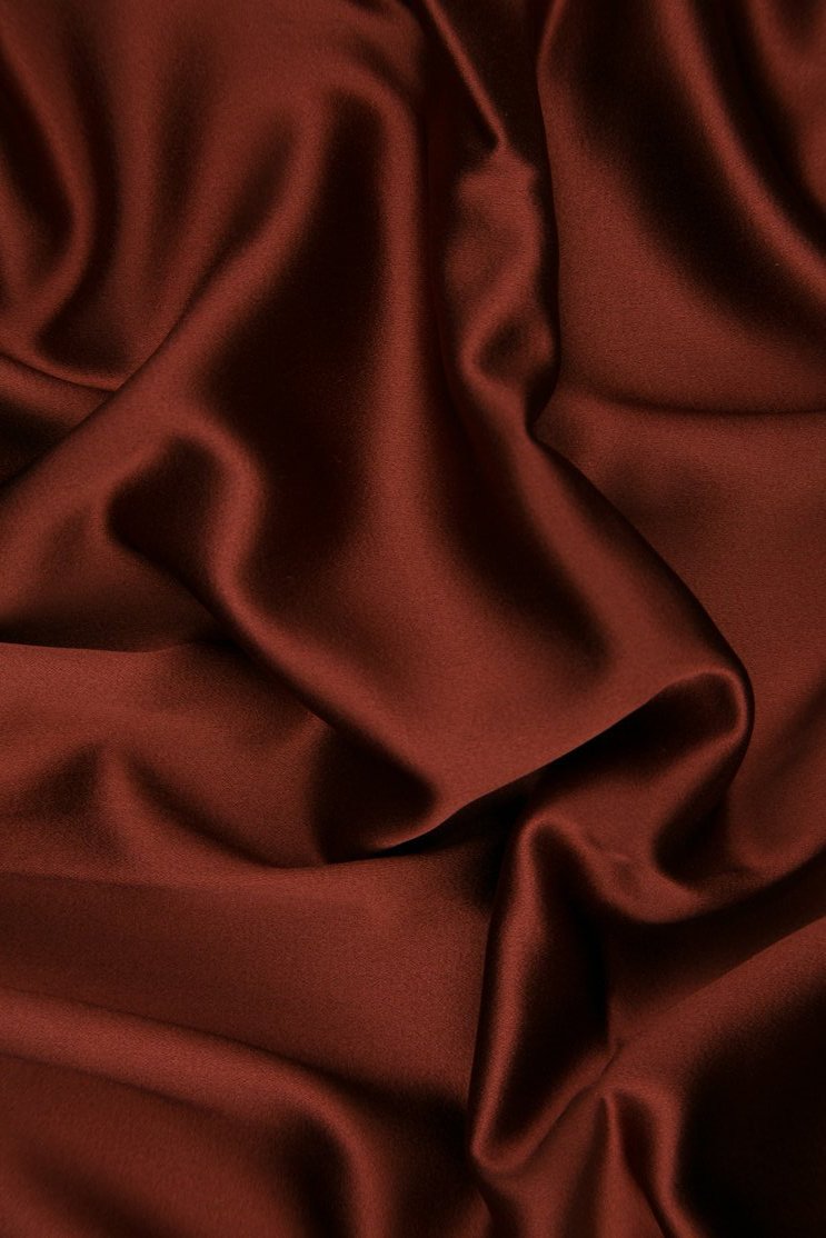 Henna Silk Crepe Back Satin Fabric