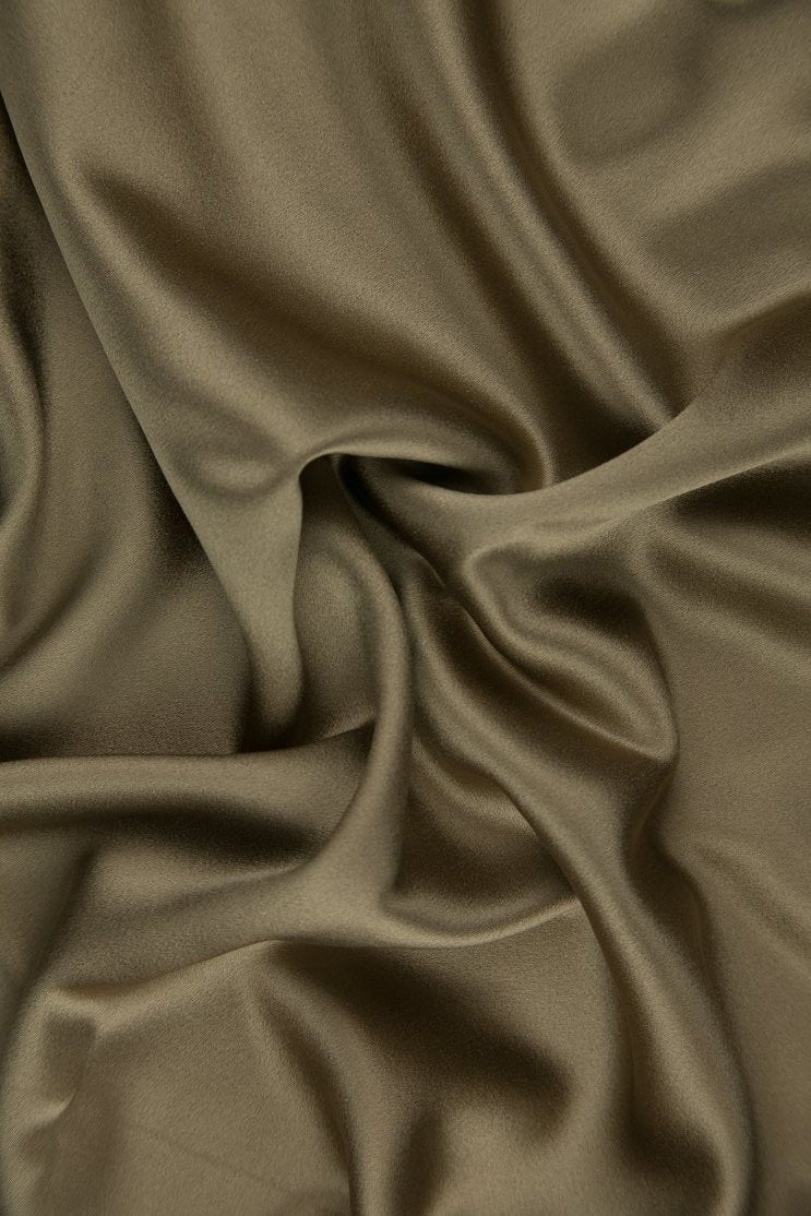 Coffee Liquor Silk Crepe Back Satin Fabric