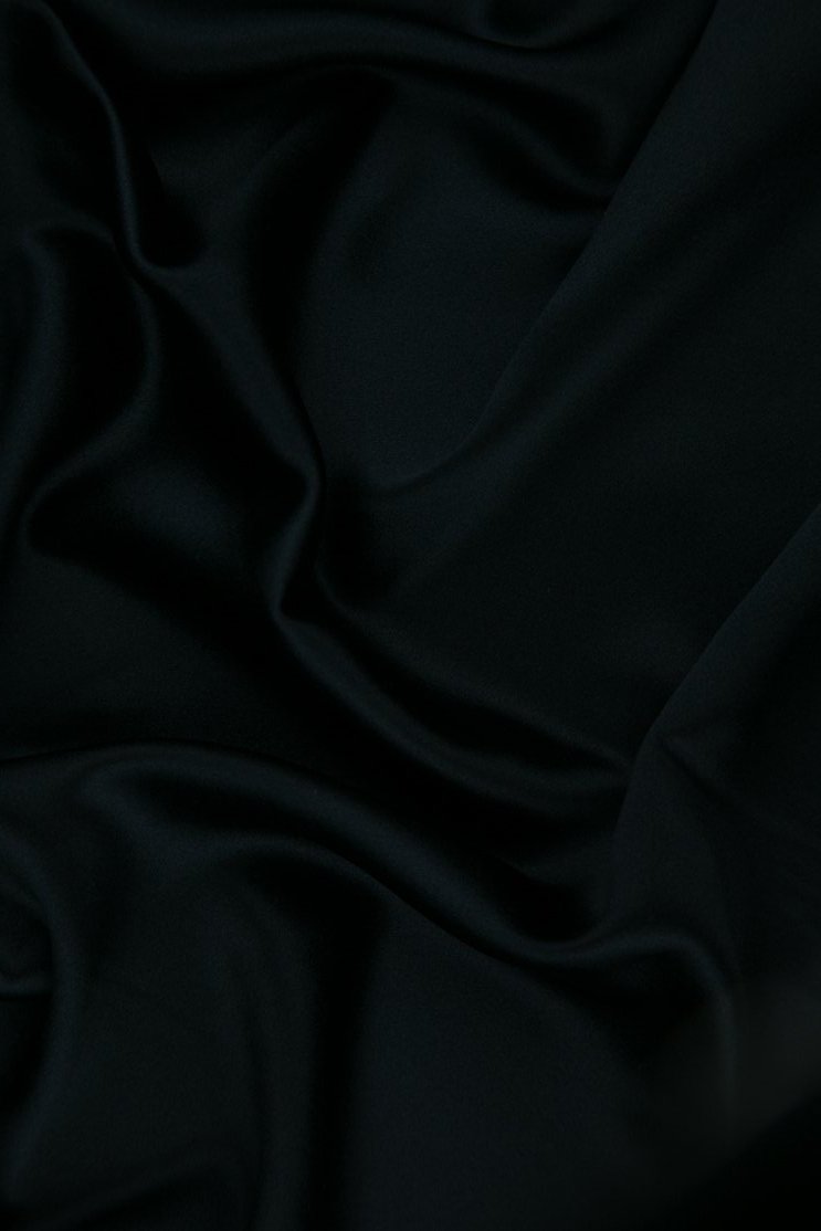 Dark Navy Silk Crepe Back Satin Fabric