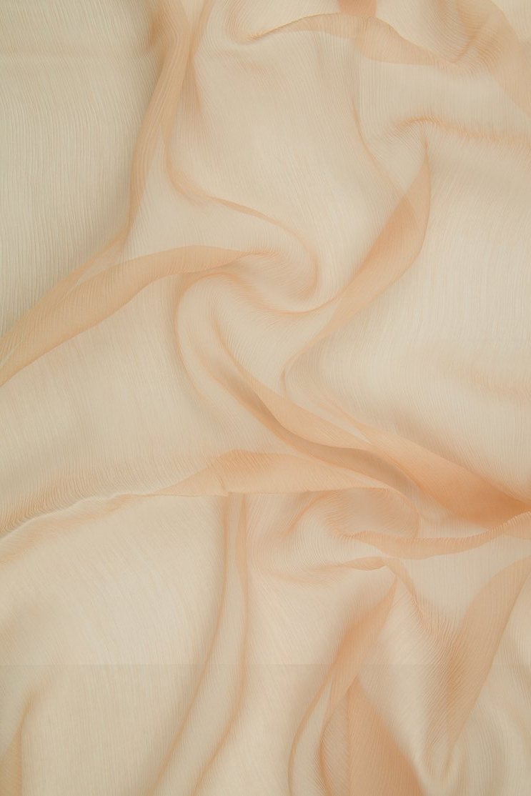 Toasted Almond Silk Crinkled Chiffon Fabric