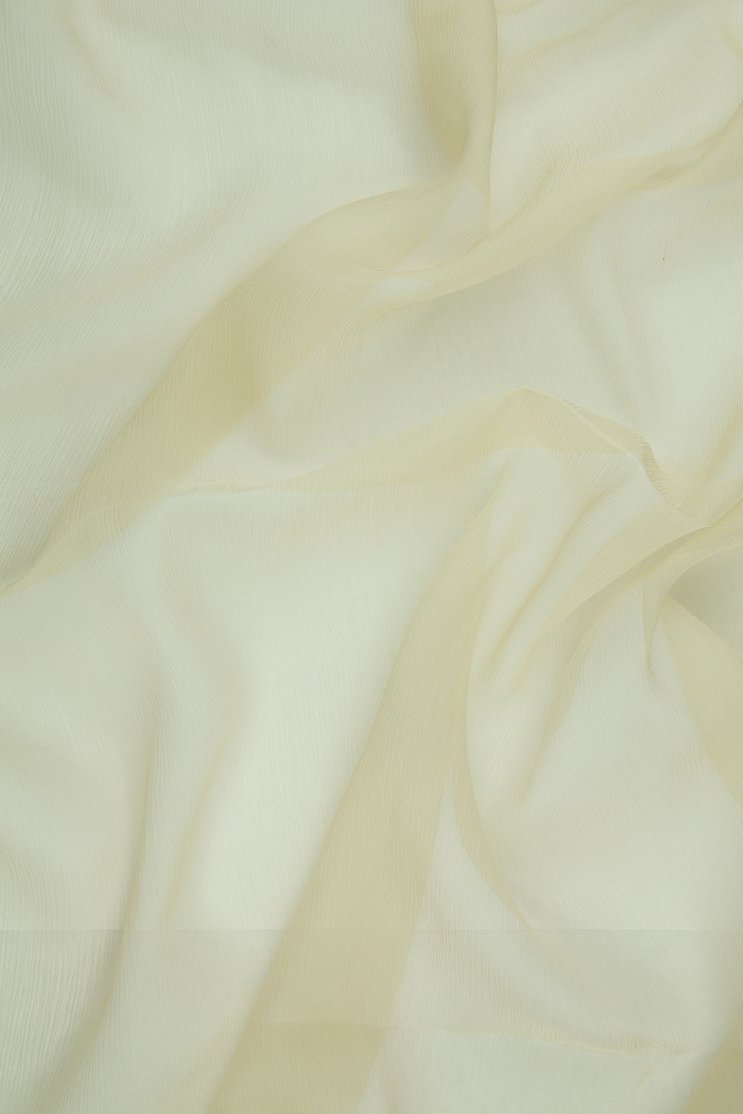 Wheat Silk Crinkled Chiffon Fabric
