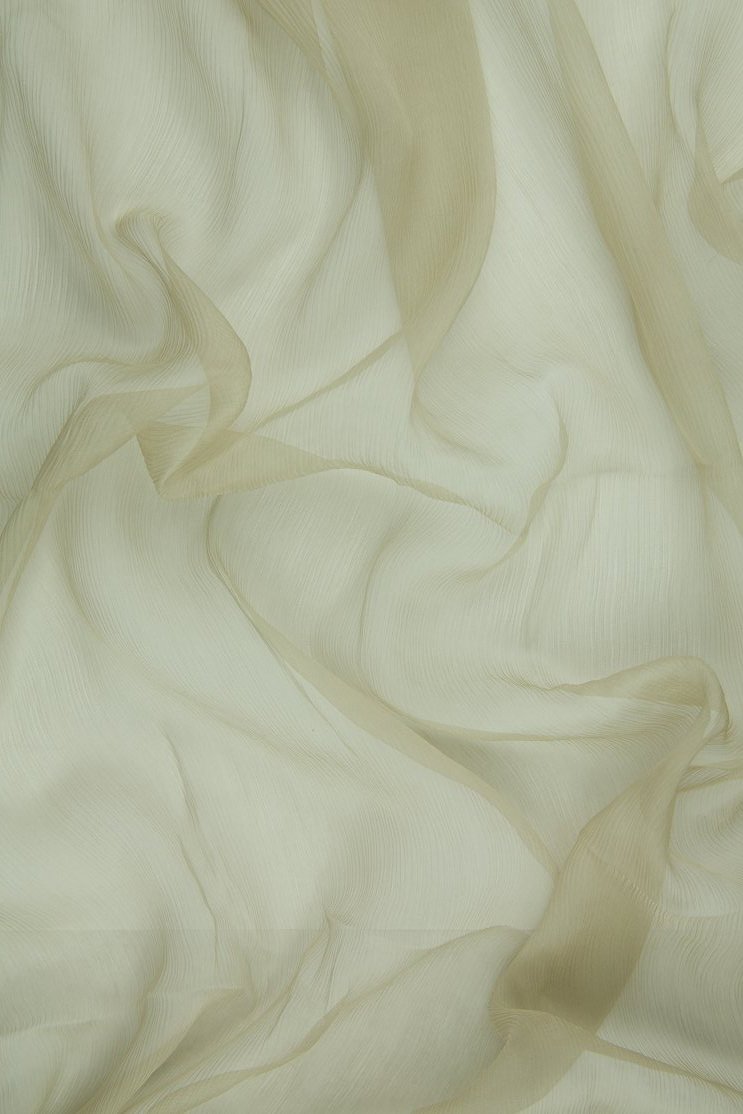 Light Taupe Silk Crinkled Chiffon Fabric