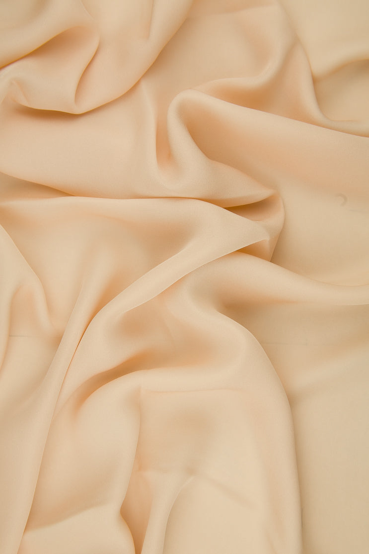 Cream Tan Silk Double Georgette Fabric