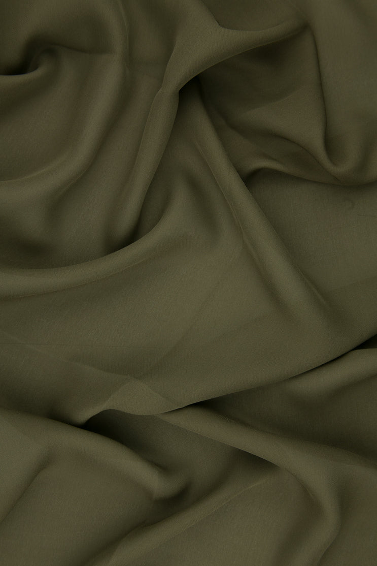 Dark Earth Silk Double Georgette Fabric