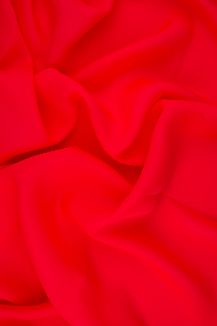 Hot Coral Silk Double Georgette Fabric