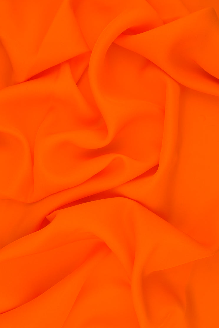 Persimmon Orange Silk Double Georgette Fabric