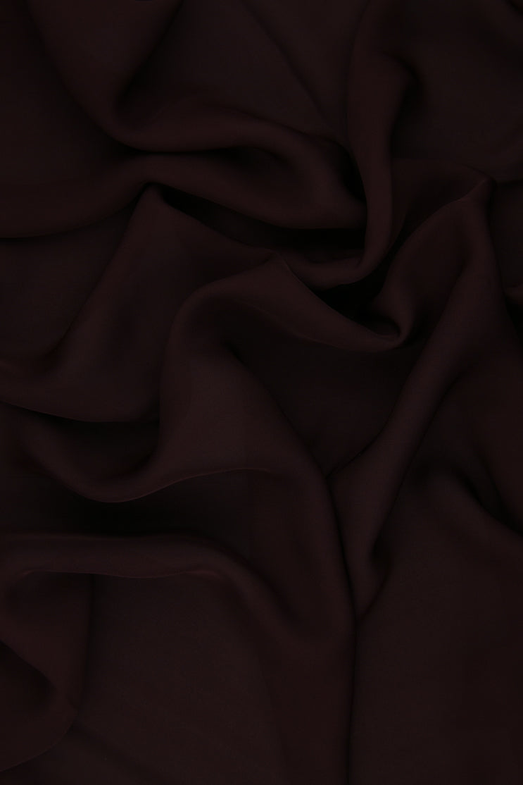 Dark Maroon Silk Double Georgette Fabric