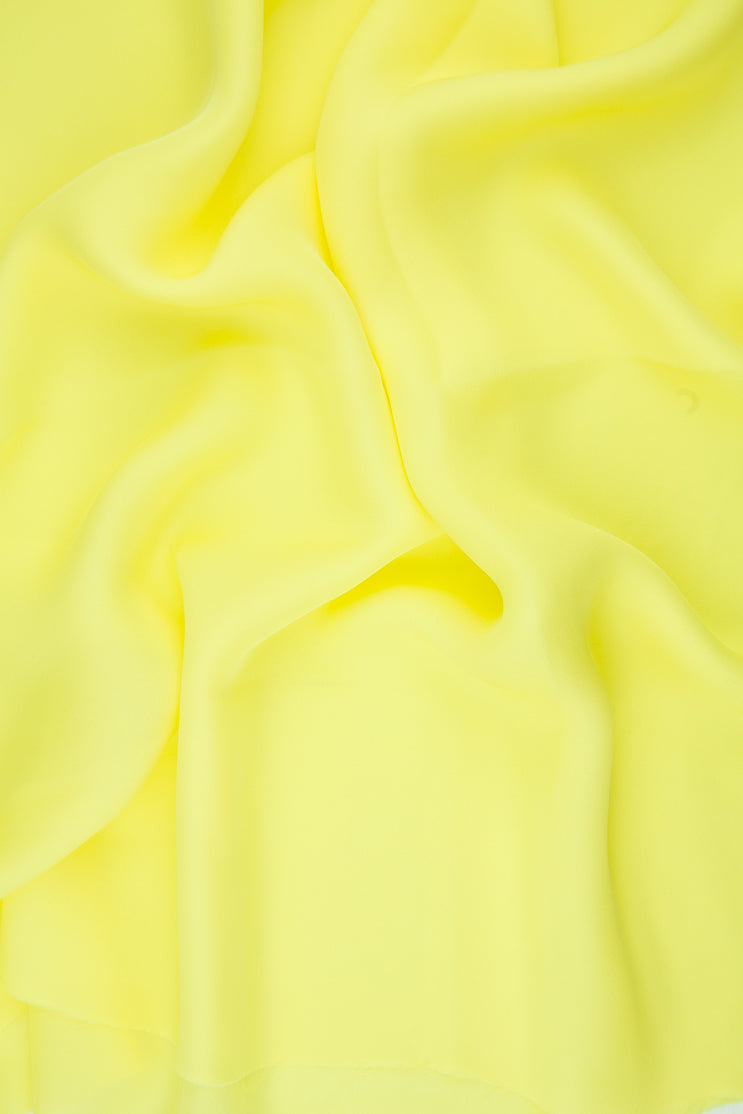 Light Yellow Silk Double Georgette Fabric