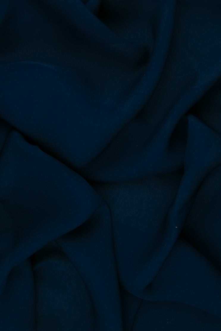 Navy Silk Double Georgette Fabric