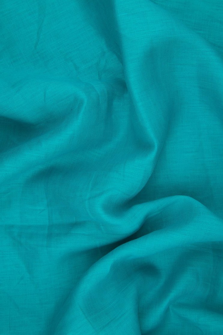Turquoise Handkerchief Linen Fabric