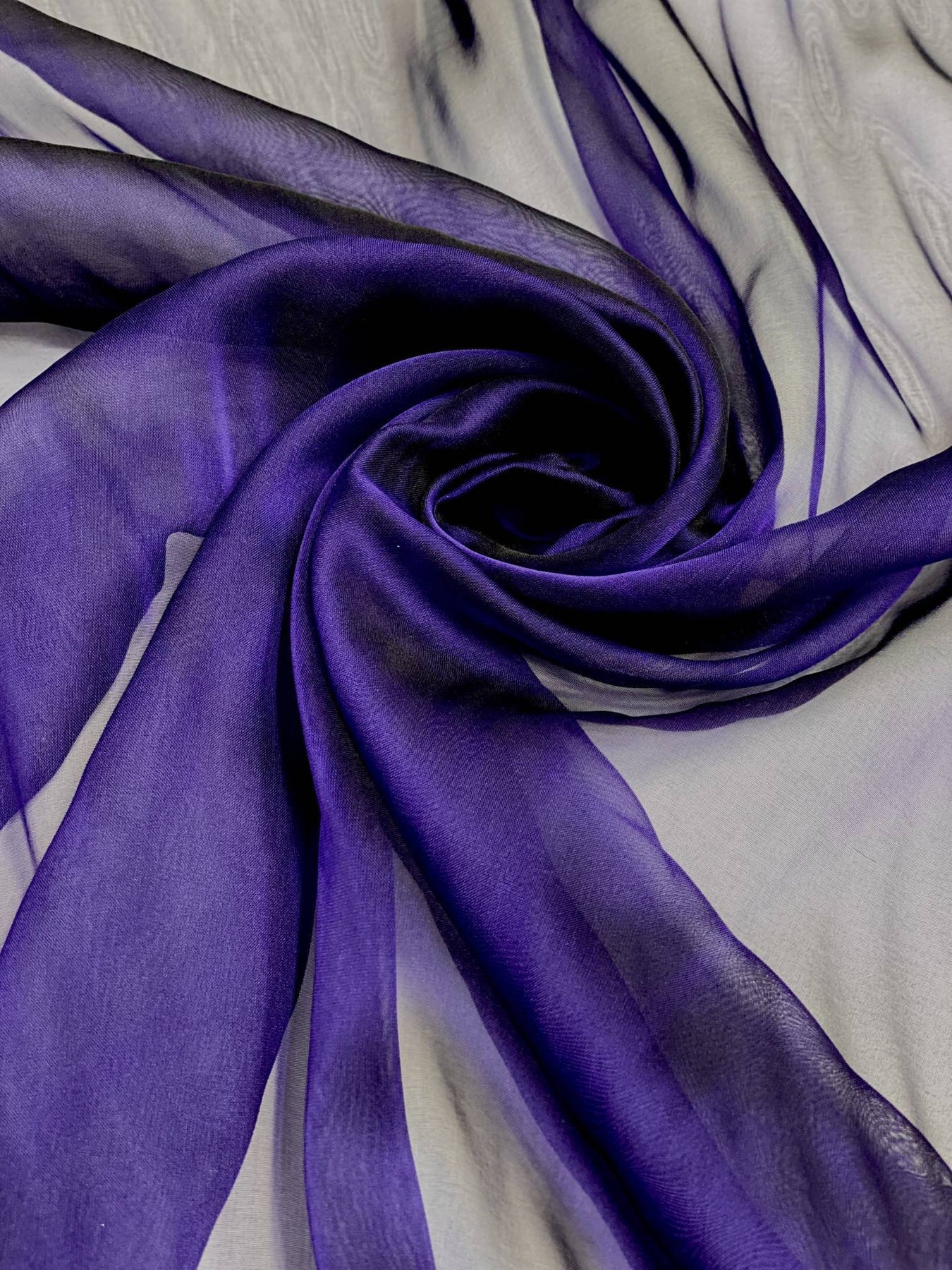 Imperial Purple Iridescent Silk Chiffon IC-011 Fabric By The Yard