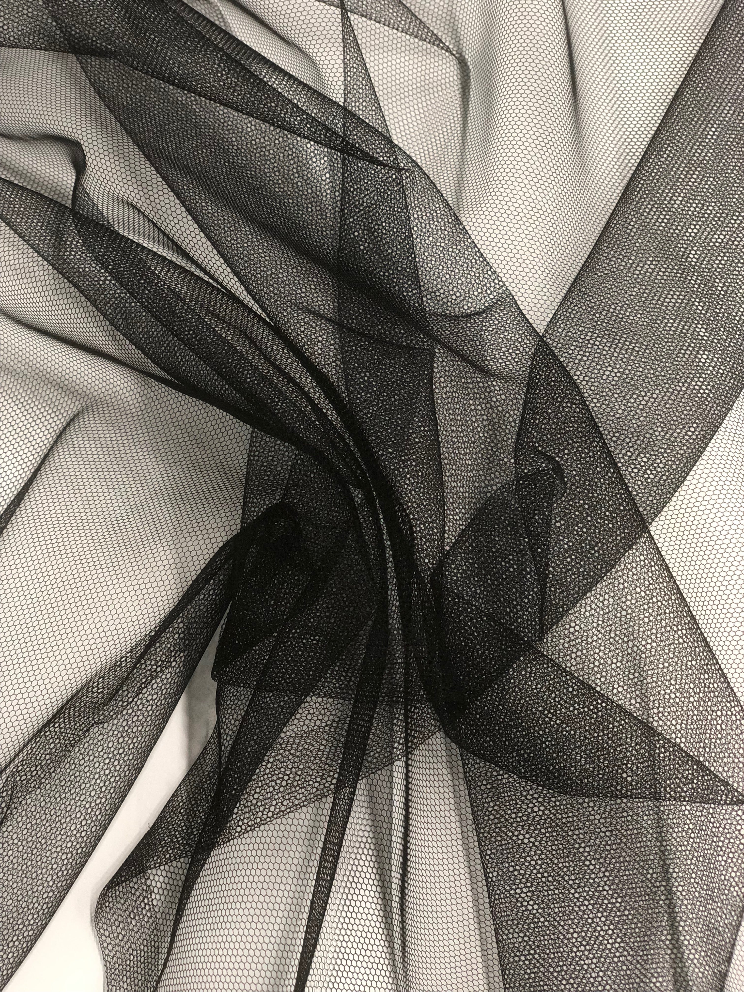 Black Italian Nylon Tulle Fabric