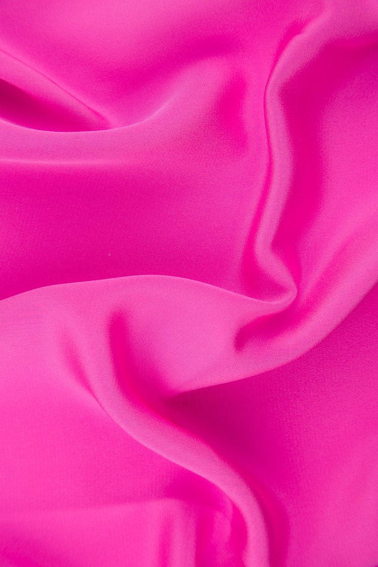 Bubblegum Pink Silk 4-Ply Crepe Fabric By The Yard