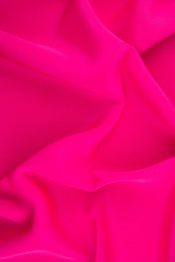 Bright Fuchsia Silk 4-Ply Crepe Fabric