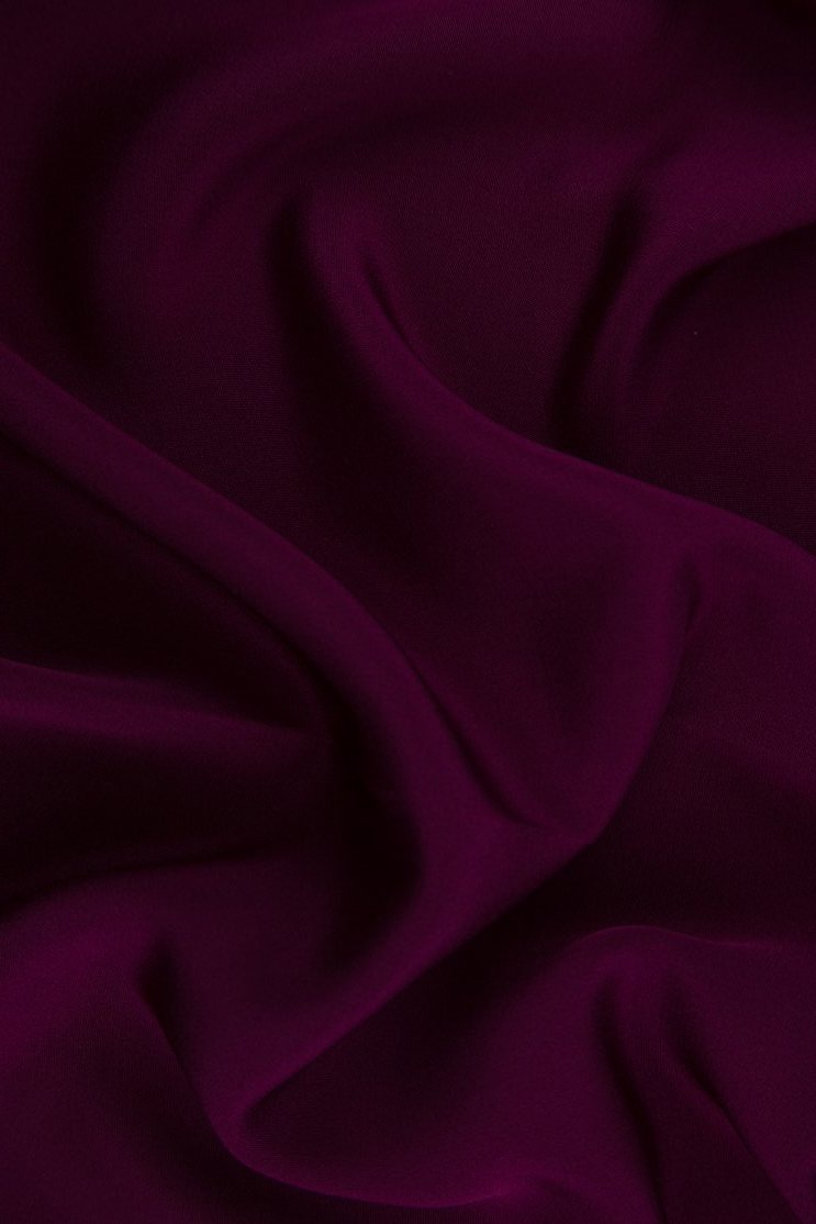 Magenta Purple Silk 4-Ply Crepe Fabric