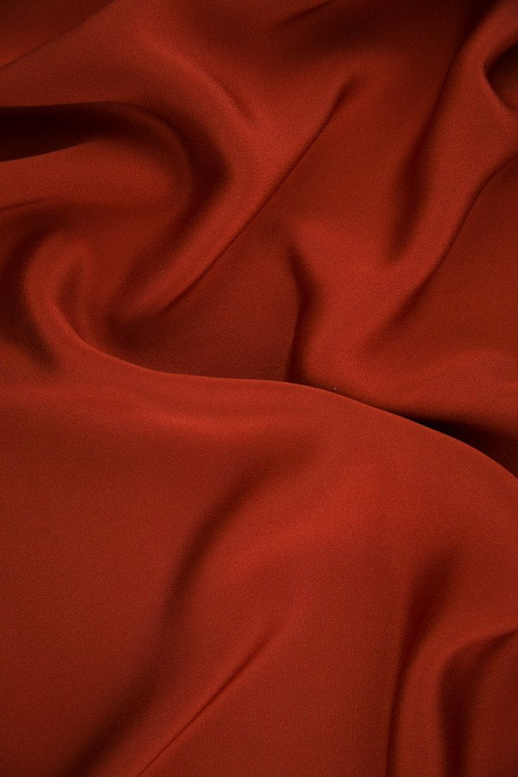 Rust Silk 4-Ply Crepe Fabric