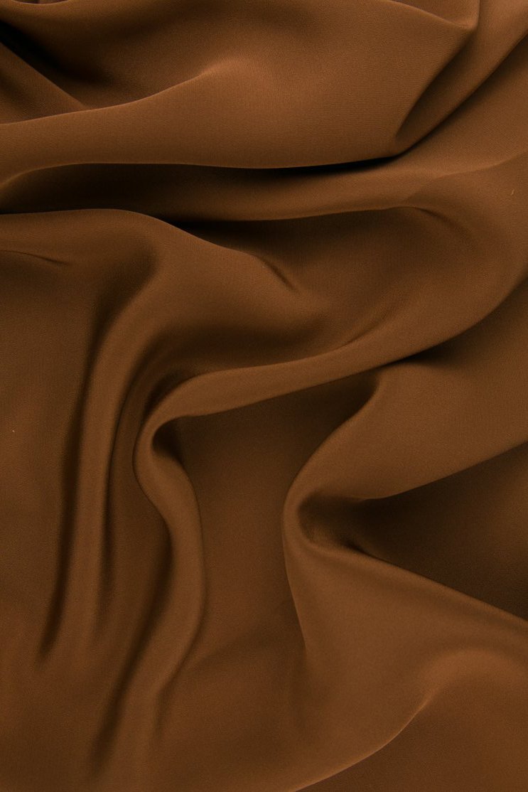 Copper Silk 4-Ply Crepe Fabric