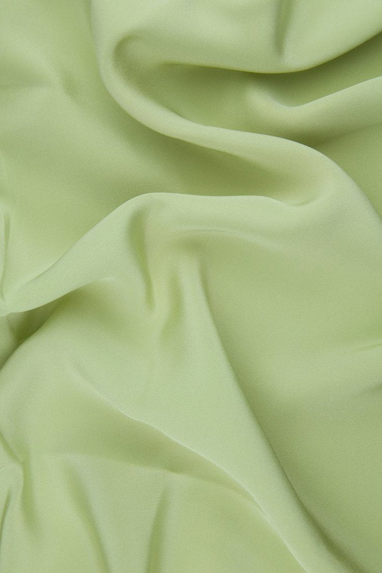 Pale Green Silk 4-Ply Crepe Fabric