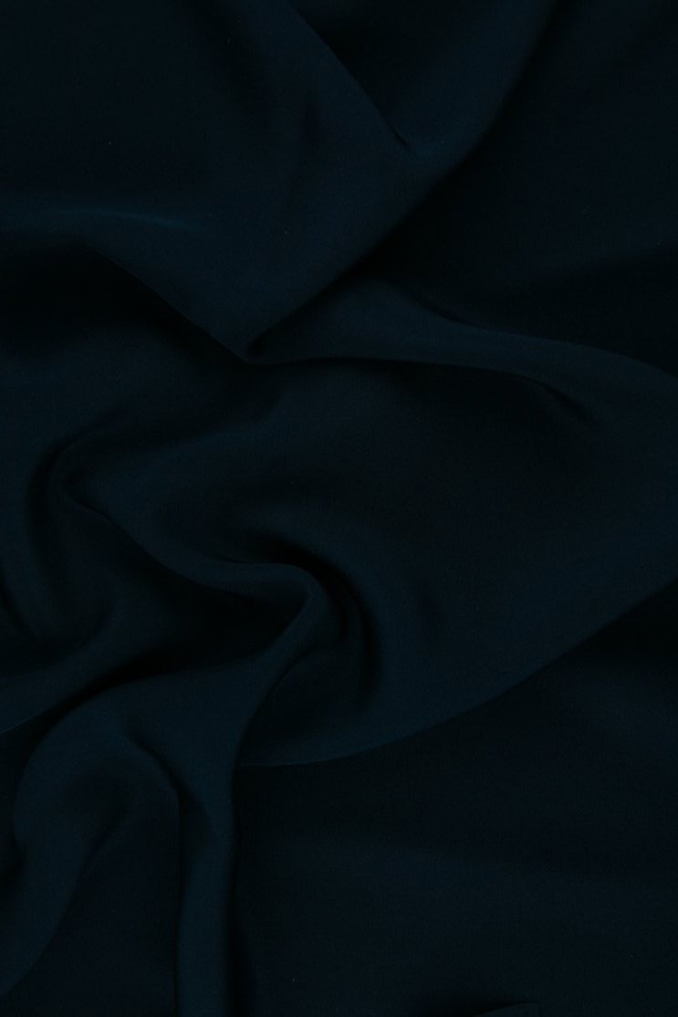Dark Navy Silk 4-Ply Crepe Fabric