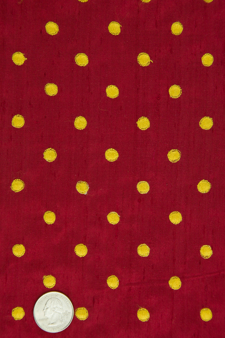 Embroidered Dupioni Silk MED-024-1A Fabric